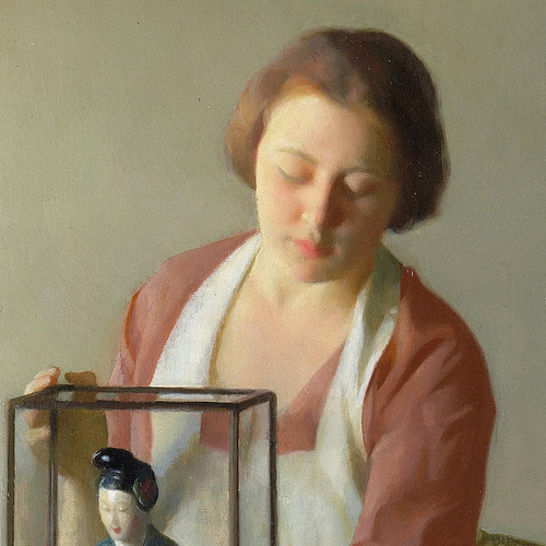 NO.351】日本人形と家政婦絵画アートポスター☆和モダン