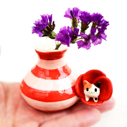 専用 作家さま ilo 猫型陶器 花瓶 チャ猫 専用 作家さま ilo 猫型 作家