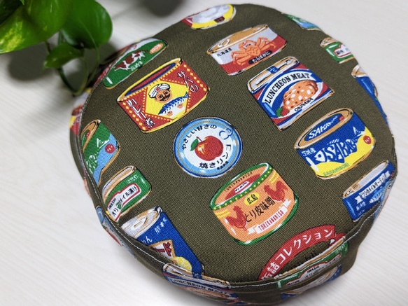 サイクルキャップ　ワーク型『缶詰コレクション』モスグリーン 3枚目の画像