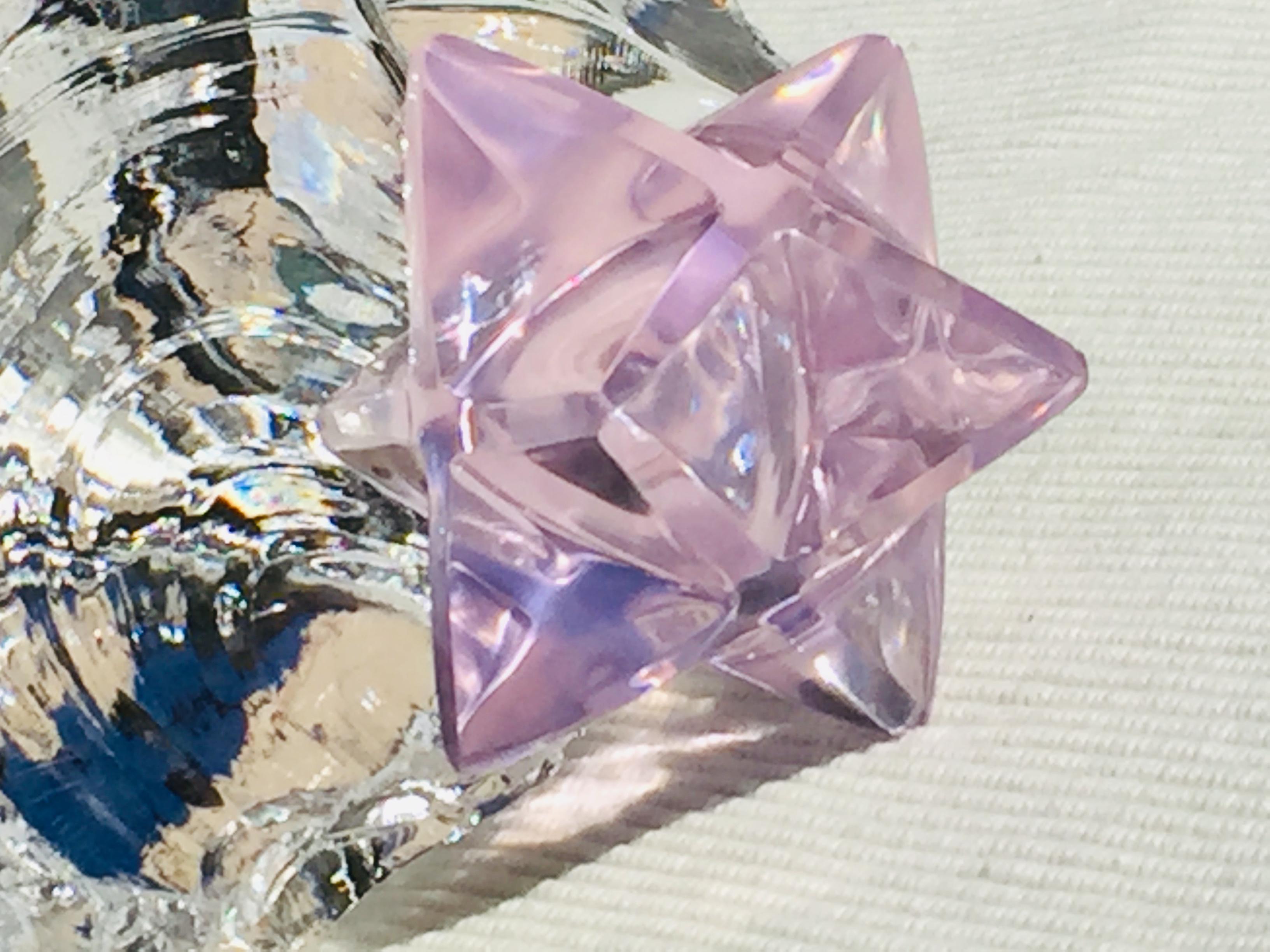 新春セール　アンダラクリスタル　特製「特大マルカバスター✡」ピンク　ライトスタンド付き