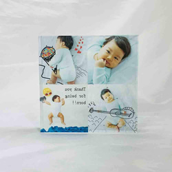 【D04】アクリルブロック 4photos デザイン ( 写真立て )  子供 赤ちゃん 男の子 女の子 ベイビーフォト 3枚目の画像