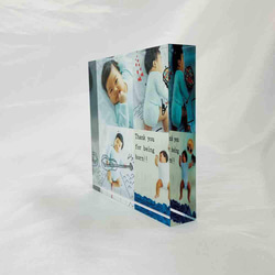 【D04】アクリルブロック 4photos デザイン ( 写真立て )  子供 赤ちゃん 男の子 女の子 ベイビーフォト 2枚目の画像