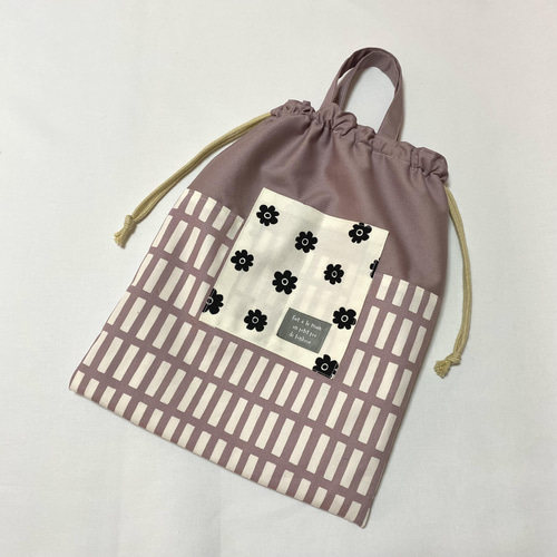 【限定販売】 送料無料♡お着替え袋 体操着袋 シンプル 花 大人 女の子 入園 手提げ・レッスンバッグ・入園グッズ