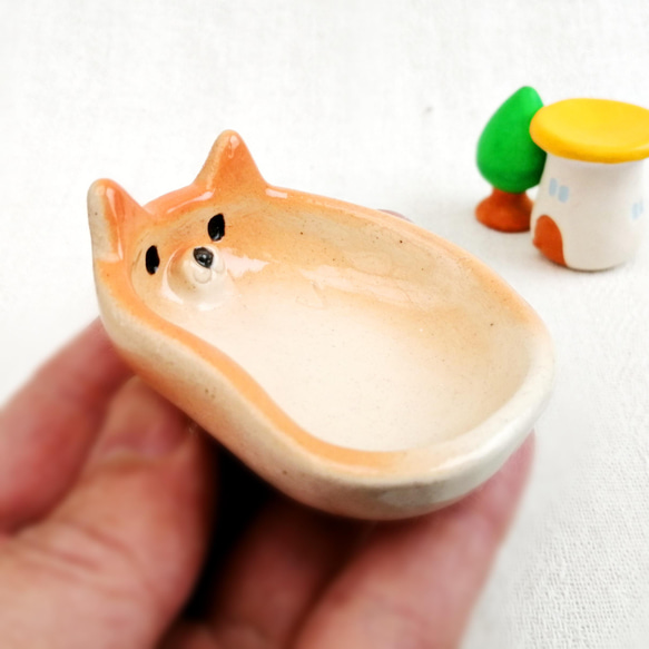 Mame Shiba Inu 盤子小陶器 第4張的照片