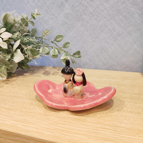 ミニひな人形 「桃雛」 陶器 ひな人形・雛飾り irohagama 通販 