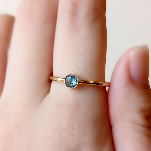 ブルージルコン リング 天然石 天然石リング アクセサリー シンプル