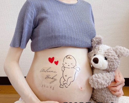 マタニティシール マタニティフォトセルフ 赤ちゃん ねんね