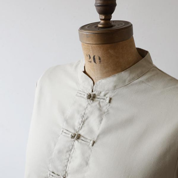ラスト1 ●最終ＳＡＬＥ『花ボタン スタンド襟ロングシャツ ワンピース』コットン１００％ゆったりA14 9枚目の画像