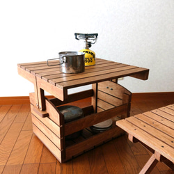 収納BOXがローテーブルに❗No.5(ウイングタイプ) アウトドア