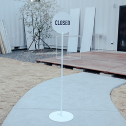 新作☆店舗看板☆Bosendorfer⑧☆ 丸型イーゼル 店舗用品 丸看板 金属