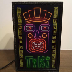 ハワイ TIKI ティキ像 ハワイアン 南国 玩具 デスクトップ サイン 看板 置物 雑貨 LEDライトBOXミニ 3枚目の画像