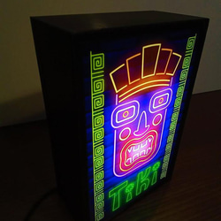 ハワイ TIKI ティキ像 ハワイアン 南国 玩具 デスクトップ サイン 看板 置物 雑貨 LEDライトBOXミニ 2枚目の画像