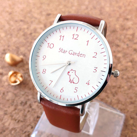 カピバラの腕時計（レディース・本革） 1枚目の画像