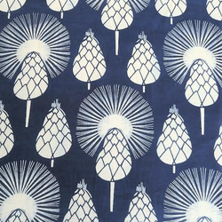 1m単位 ブロックプリント インド綿【SIB-11】植物 ハンドプリント  