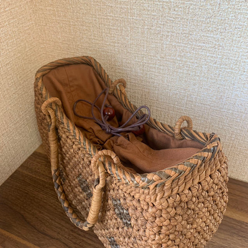 山葡萄 山葡萄籠バッグ クルミかごバッグ 手作り 山葡萄かごバッグ 内  