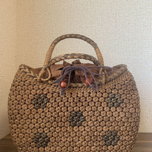 山葡萄 山葡萄籠バッグ クルミかごバッグ 手作り 山葡萄かごバッグ 内  