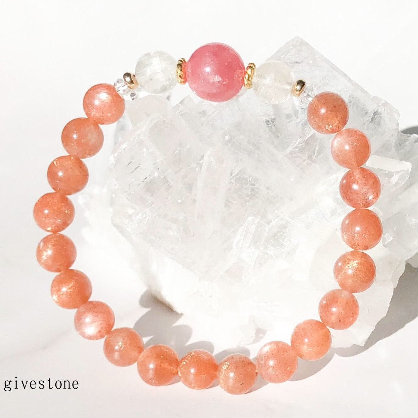 【豊かな人生・穏やかさ】インカローズ＊オレンジサンムーンストーン＊クンツァイト【癒し・若々しさ】