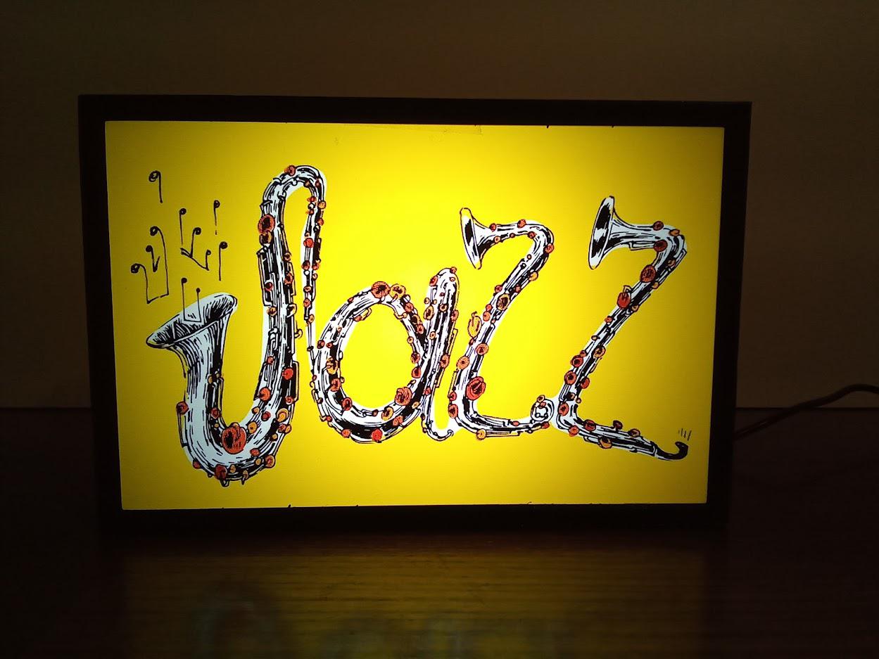 置物 ライトBOX JAZZ 雑貨 ジャズミュージック ライブ サックス 看板