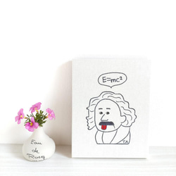 ■アインシュタイン Einstein ■ドローイング風刺繍 木製ファブリックパネル ■ Mサイズ ■ 7枚目の画像