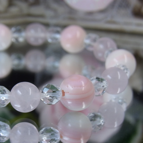 天然桃色/最強品質】クイーンコンクシェル＊約10.5mm＊ 天然石