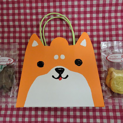 犬の形のクッキー2種類　柴犬のペーパーバッグ入り(^^♪ 1枚目の画像