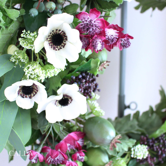 《1点物》Botanical Anemone Wreath〜5Lsize〜 4枚目の画像