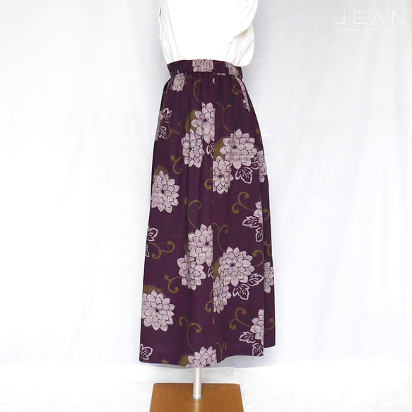 花柄タックギャザースカート 4枚目の画像
