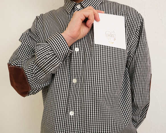 two tone rough blouse　black gingham check 第5張的照片