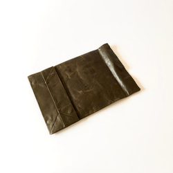 KAMIBUKURO(紙 袋) small 国内本牛革製 カーキ 5枚目の画像