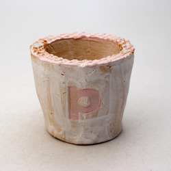 陶器製（2号ポット相当）多肉植物の欲しがる植木鉢 SSSc-2456ピンク 1枚目の画像