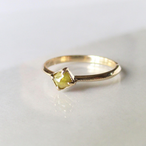 イェローナチュラルダイヤのK14の指輪 指輪・リング MoonBric 通販