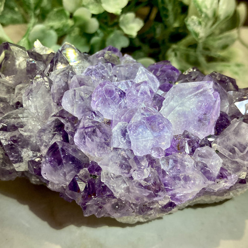 愛の守護石✨レインボー　ゲーサイト内包　アメジスト　クラスター ゲーサイト内包 巨大カルサイト共生 レインボー アメジスト クラスター