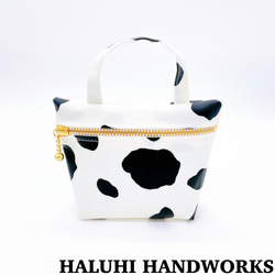 ☻ぷっくりミニミニポーチ☻ 牛柄 カウ柄 ポーチ HALUHI
