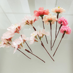 桜と小花の髪飾り ヘアパーツ 7枚目の画像