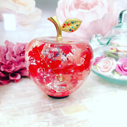 ブルーりんご ハーバリウム♡プレゼントギフトにも♡青水色 ハー