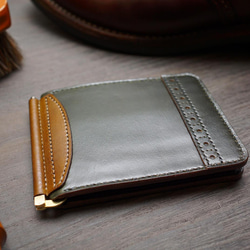 Country:カントリー / Green 〜クロムエクセルレザーのマネークリップ〜【受注制作品】 1枚目の画像