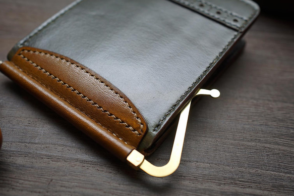 Country:カントリー / Green 〜クロムエクセルレザーのマネークリップ〜【受注制作品】 3枚目の画像