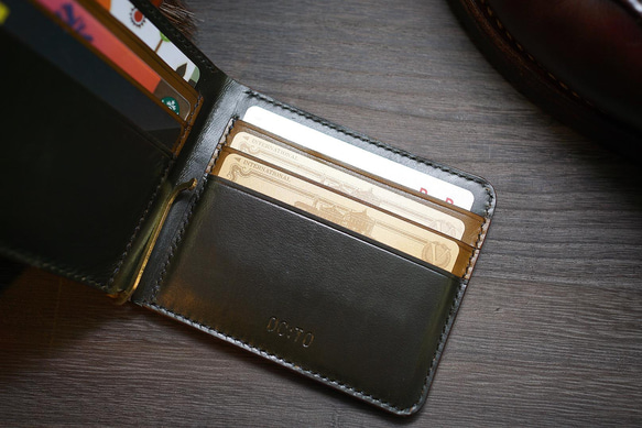 Country:カントリー / Green 〜クロムエクセルレザーのマネークリップ〜【受注制作品】 6枚目の画像