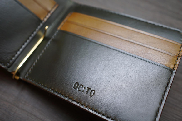 Country:カントリー / Green 〜クロムエクセルレザーのマネークリップ〜【受注制作品】 4枚目の画像