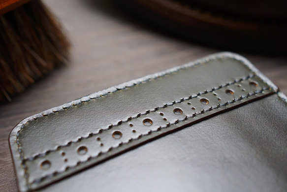 Country:カントリー / Green 〜クロムエクセルレザーのマネークリップ〜【受注制作品】 2枚目の画像