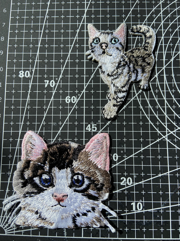 2枚入　ネコ　猫刺繍アイロンワッペン 2枚目の画像