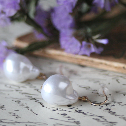 14kgf 大粒バロックパール ピアス オイスターパール 卒業式 入学