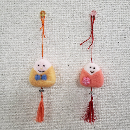 羊毛フェルト 壁掛け お雛様 ぶら下げる 吊るす k00736 羊毛フェルト