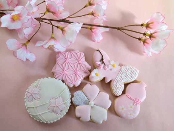 『桜ハンドメイド2024』『Creema限定』桜の和柄アイシングクッキー※白砂糖不使用身体に優しいアイシングクッキー 3枚目の画像