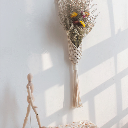 マクラメ編み フラワーバスケット タペストリー Lサイズ プラント