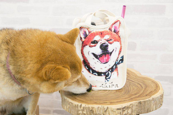 柴犬大學 - 啾咪柴犬水壺袋 飲料提袋 冰霸杯 柴犬文創商品 送禮 第1張的照片