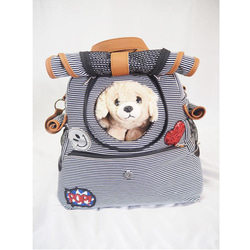 ペット用キャリーバッグ リュック 手提げ ドッグウェア 鞄 ストライプ 極小犬用 犬 猫 CAR1 2 3 5 4枚目の画像