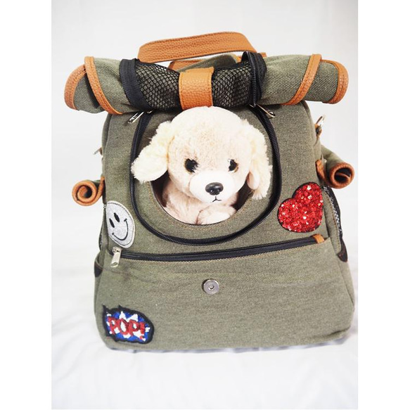 ペット用キャリーバッグ リュック 手提げ ドッグウェア 鞄 ストライプ 極小犬用 犬 猫 CAR1 2 3 5 14枚目の画像