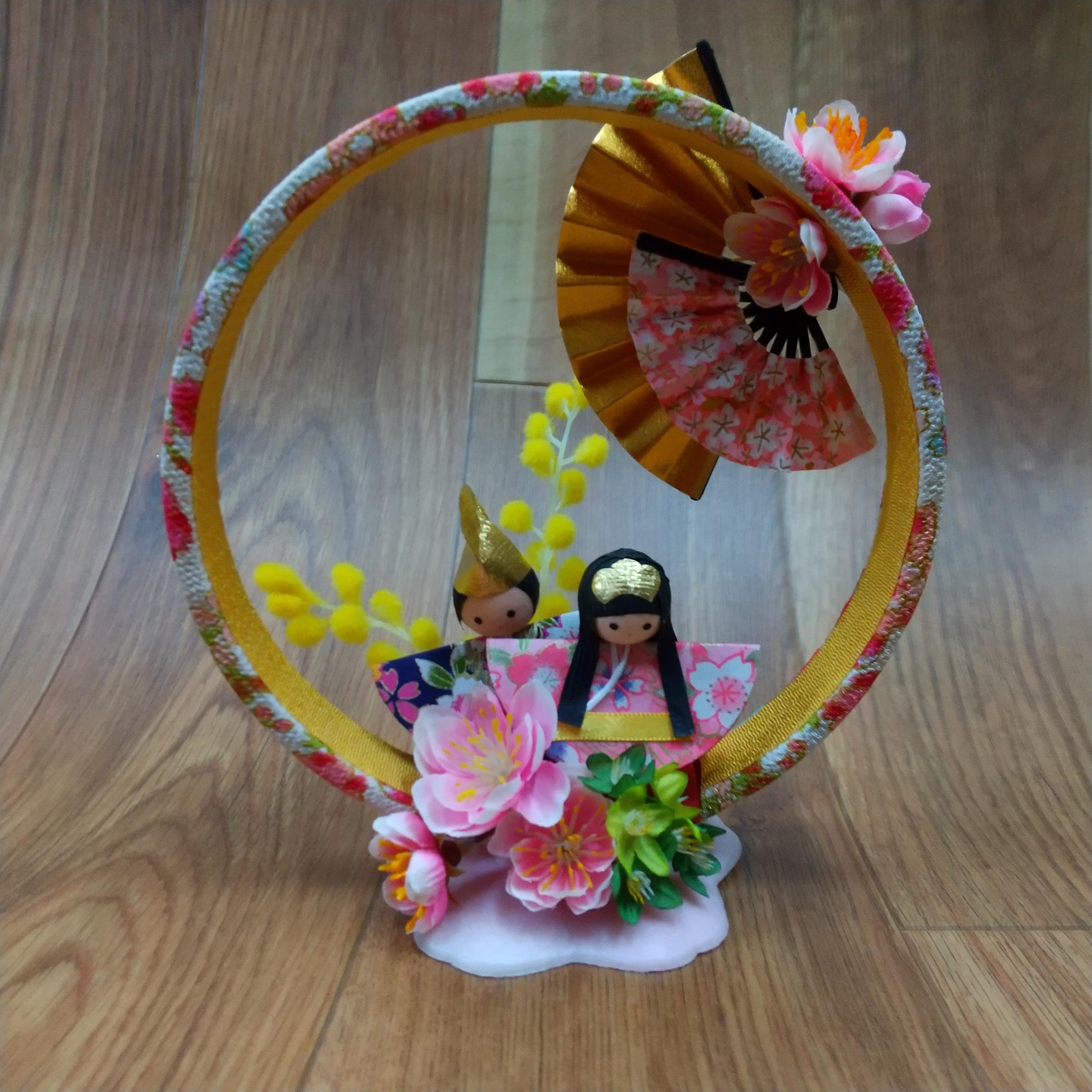 【一点もの】ひな☆ひな祭りの飾り 111【ひなまつり折り紙】 ミニチュアひな飾り Origami Miniature