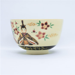 茶碗「大里雛」 京都燒/清水燒 京都傳統工藝品 京都燒 清水燒 插圖金色抹茶茶碗 第4張的照片